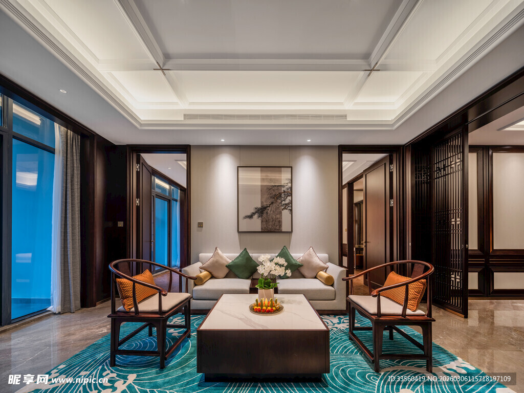 中式风格豪华客厅空间