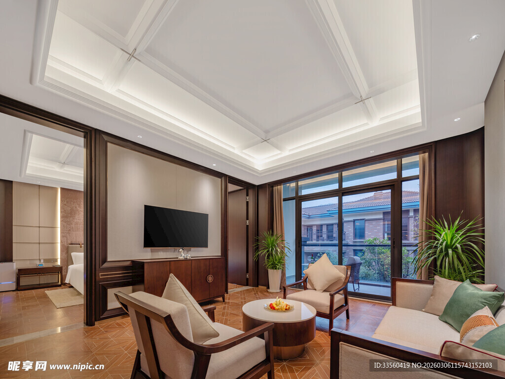 现代豪华客厅室内场景