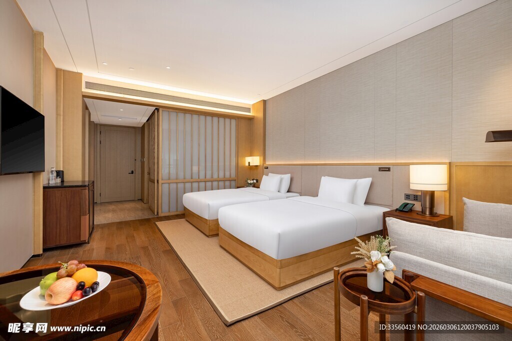 豪华双人酒店客房展示