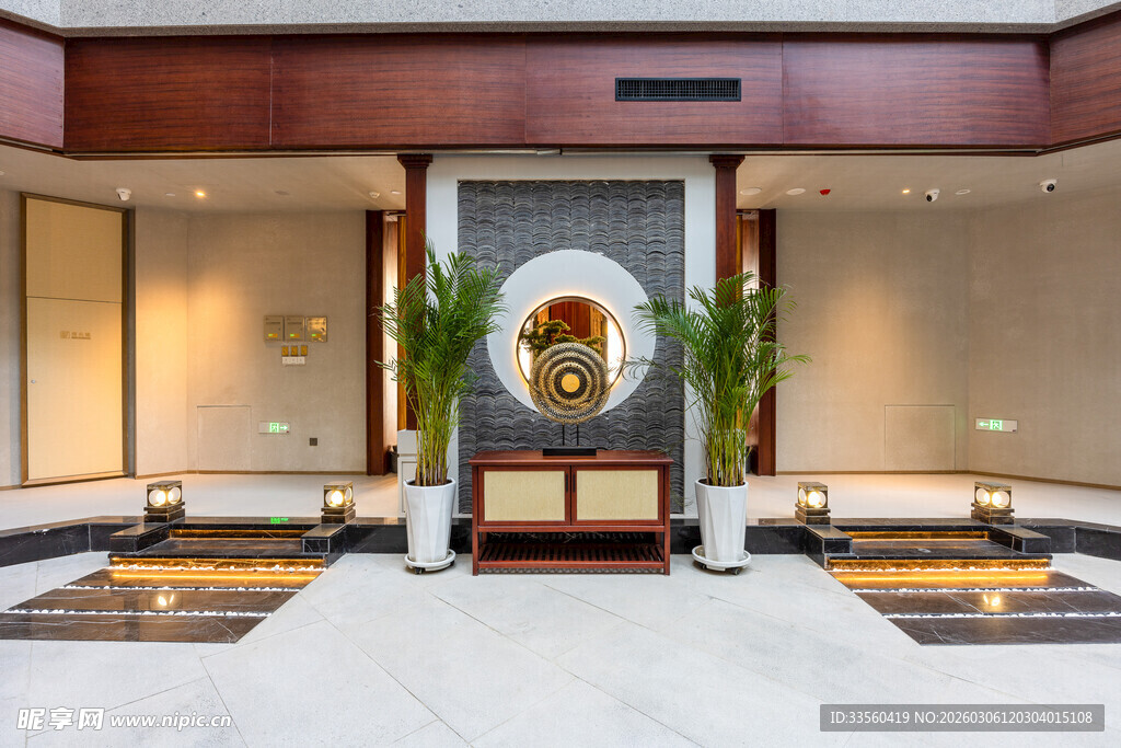 中式典雅大堂入口景观