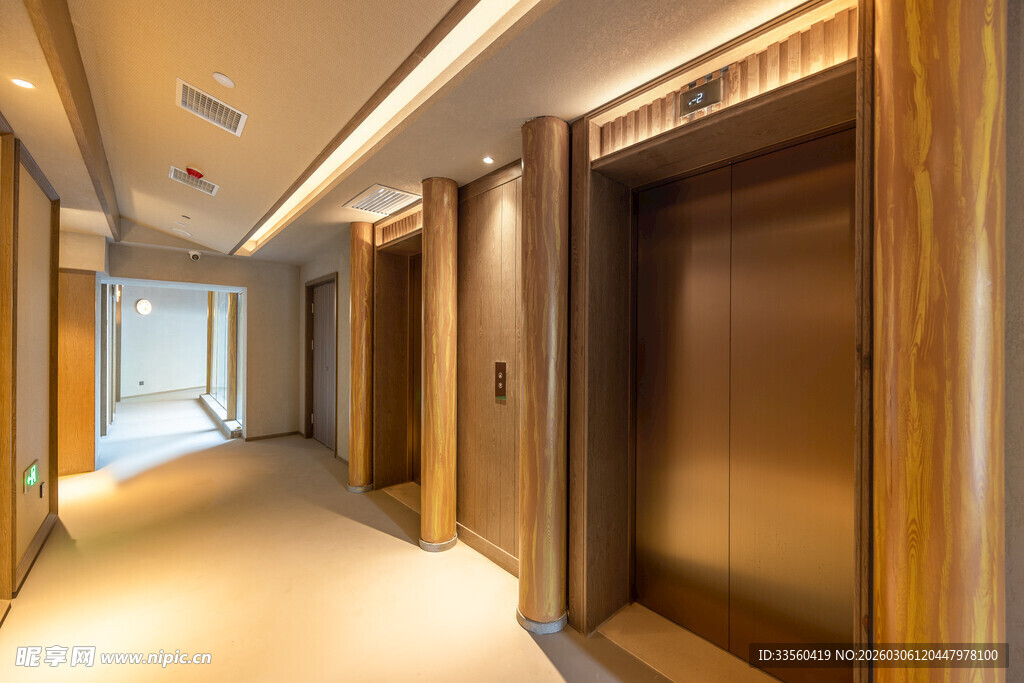 豪华走廊电梯间室内场景