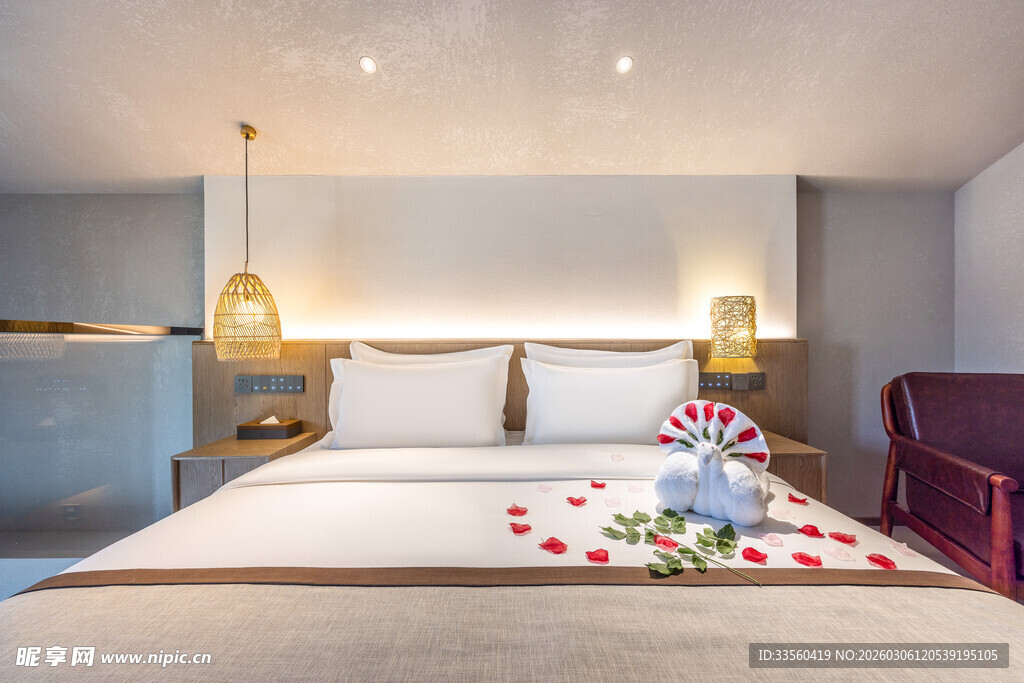 浪漫温馨的精致酒店客房