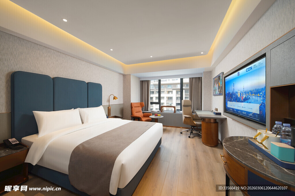 现代豪华酒店客房内部