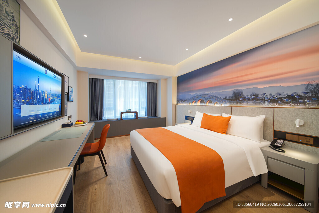 现代风格温馨舒适酒店客房