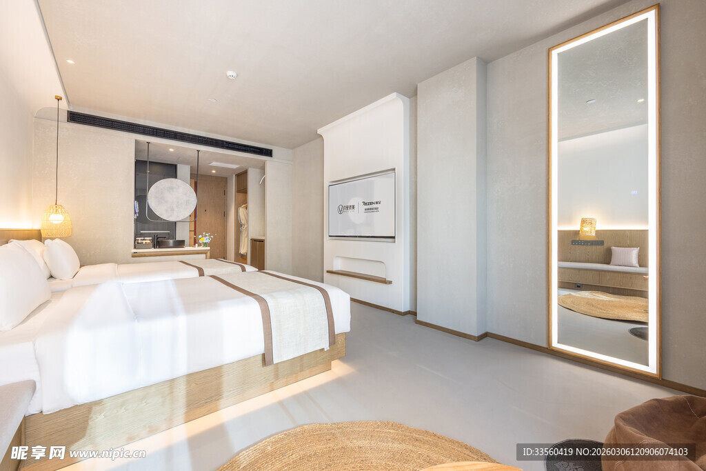 现代简约风卧室室内场景