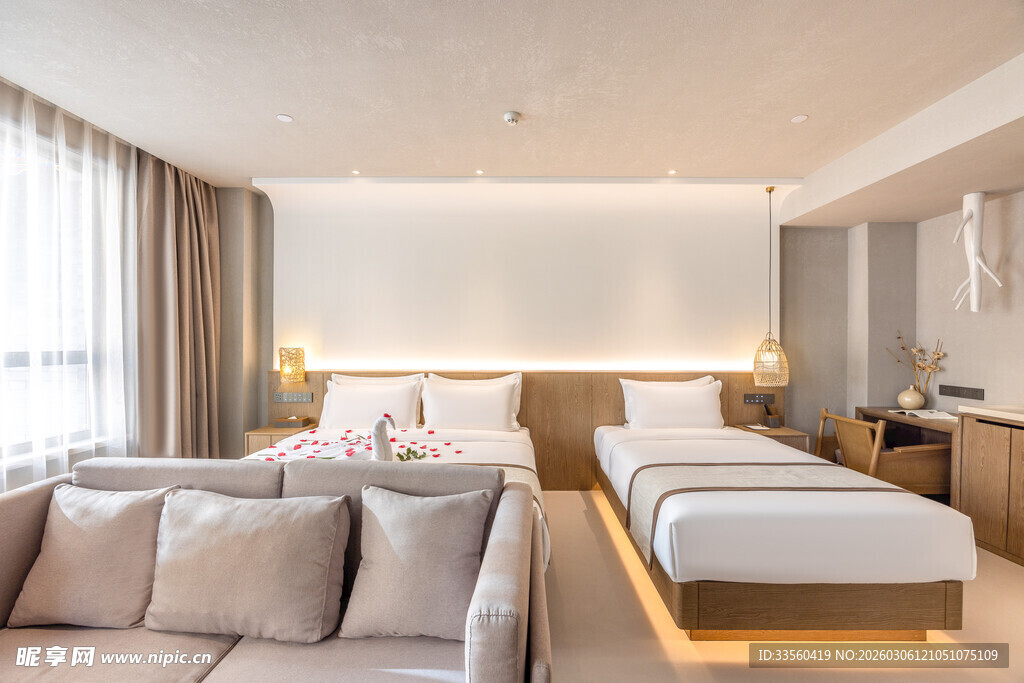 现代简约风舒适卧室空间