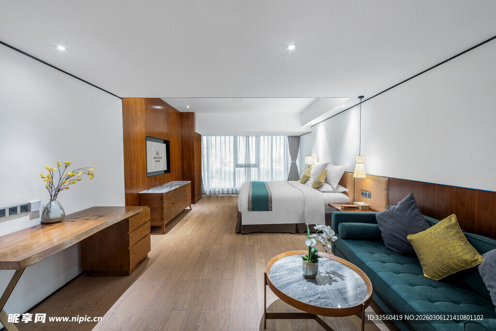 现代简约风温馨客厅卧室一体