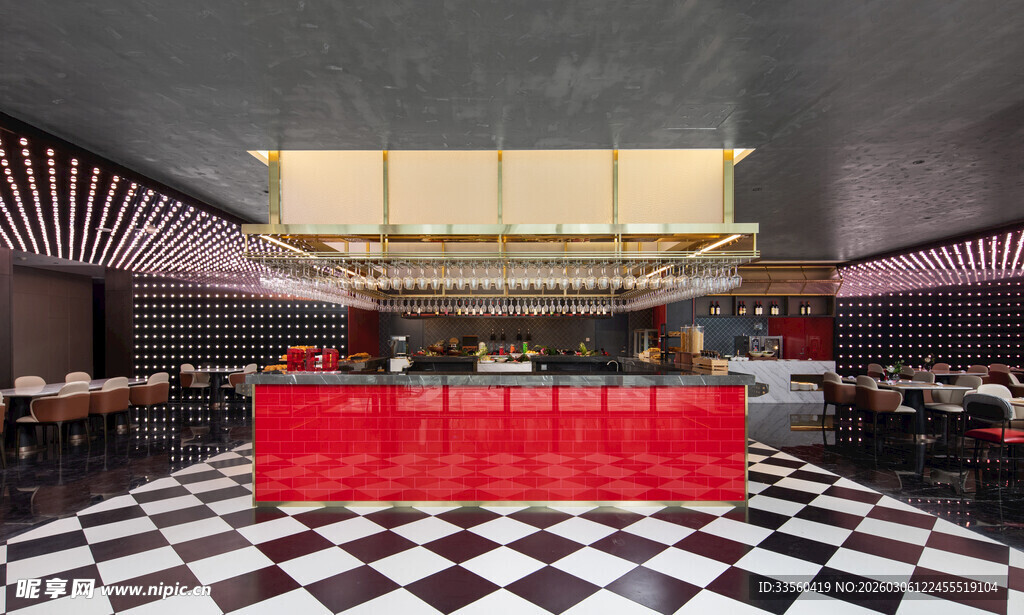 现代时尚的室内吧台场景