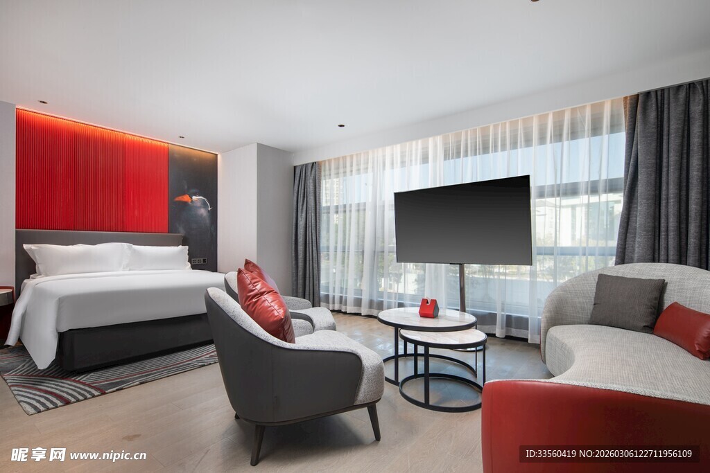 现代时尚的舒适酒店客房