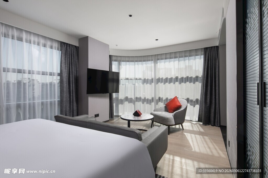 现代简约风格的酒店客房
