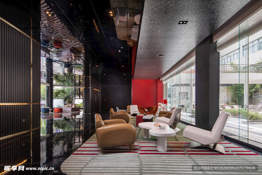 现代时尚的室内休息空间