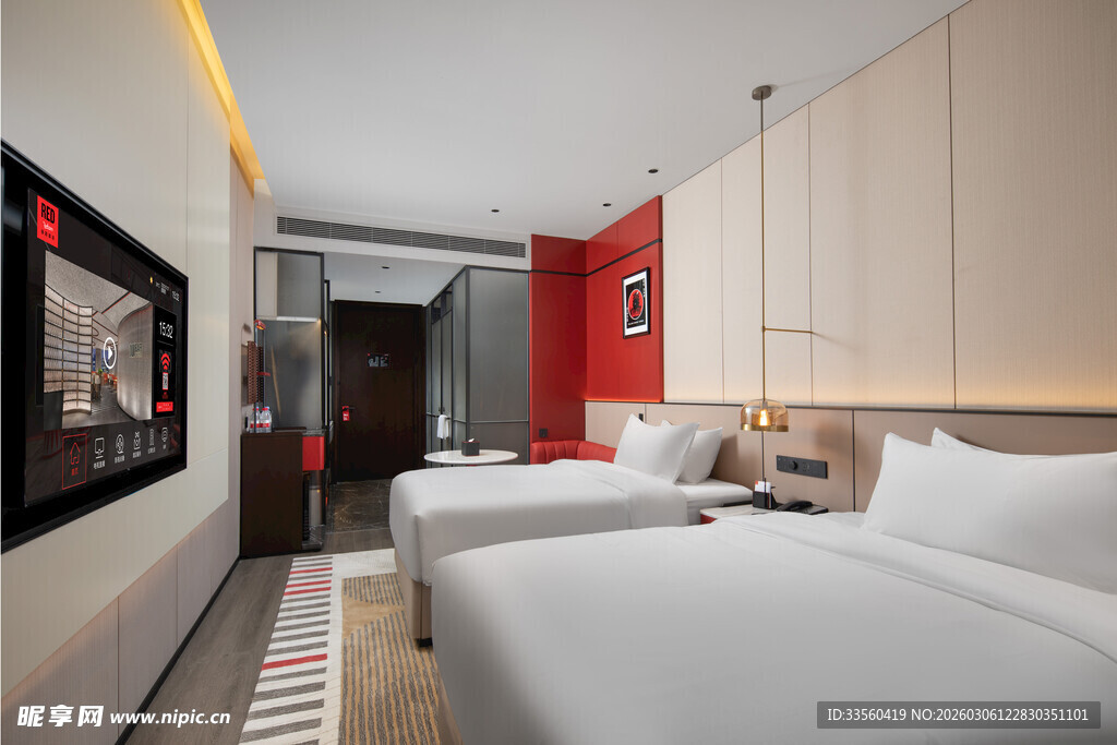 现代简约风精致双床客房