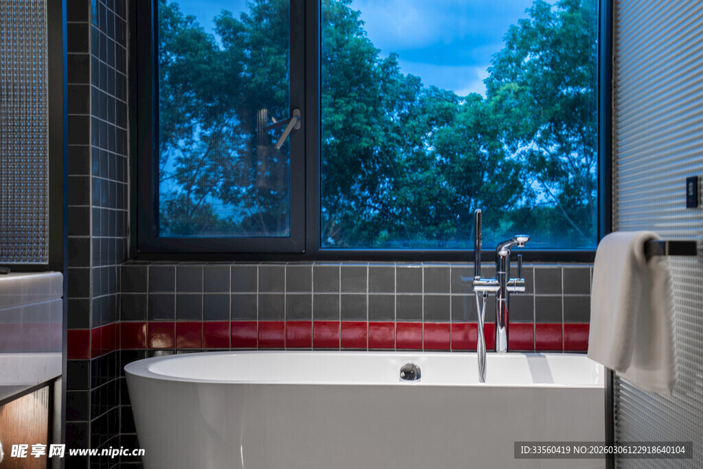 现代简约风格浴室浴缸景观