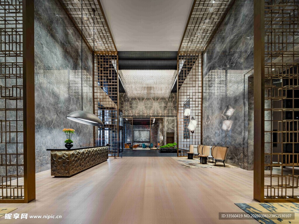 现代中式风格大堂空间