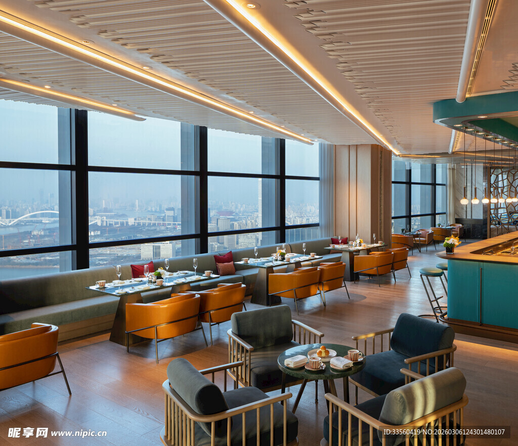 现代时尚高层休闲餐饮空间