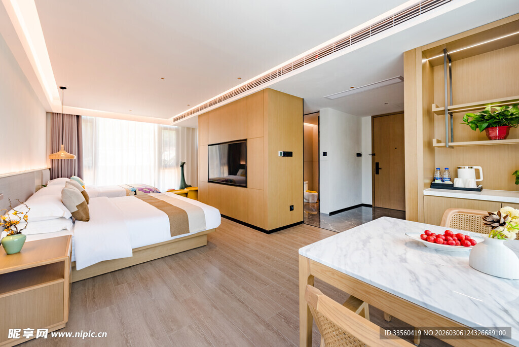 温馨舒适双床酒店客房