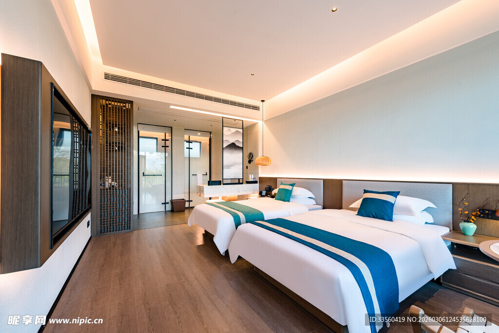 现代简约风格温馨酒店客房