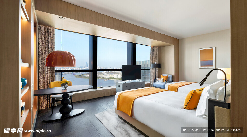 豪华海景双床酒店客房