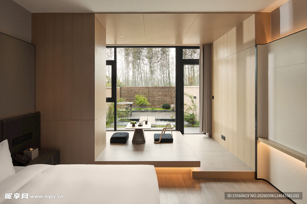 现代简约风卧室窗边景致