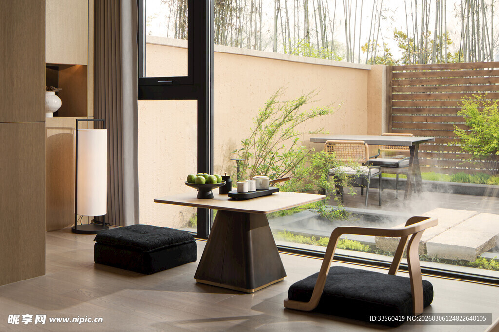 日式庭院风室内休闲角落