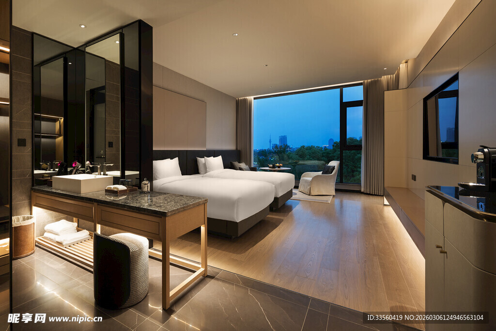 豪华现代风格卧室全景