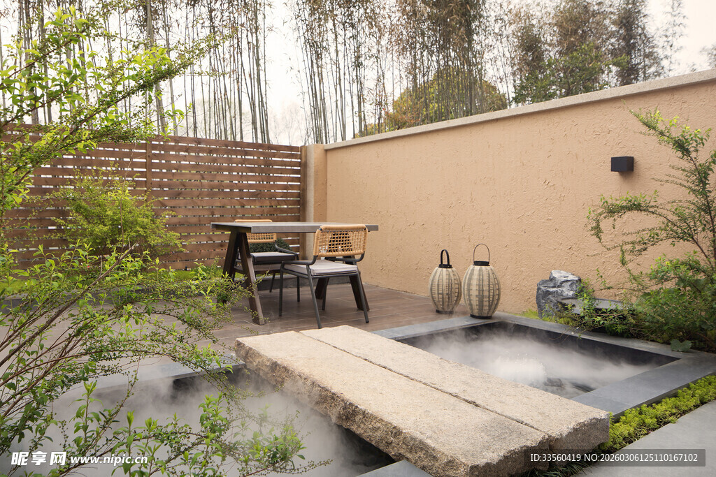 日式庭院户外休闲小景