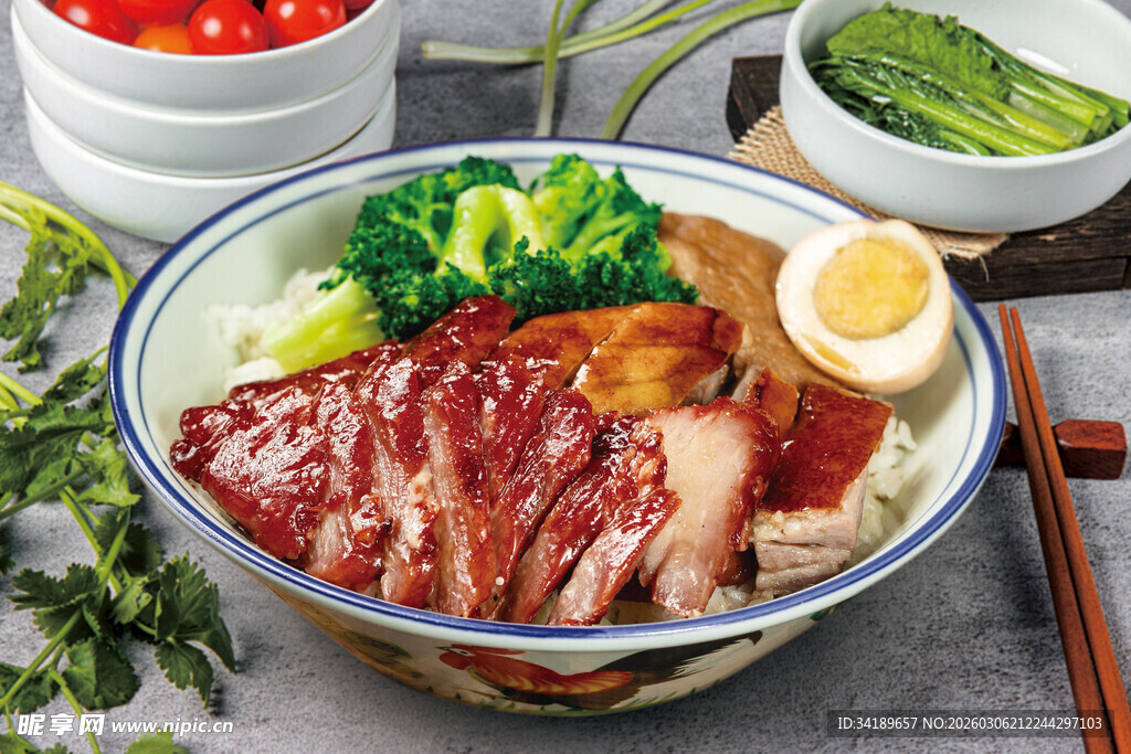 叉烧烧鸭双拼饭