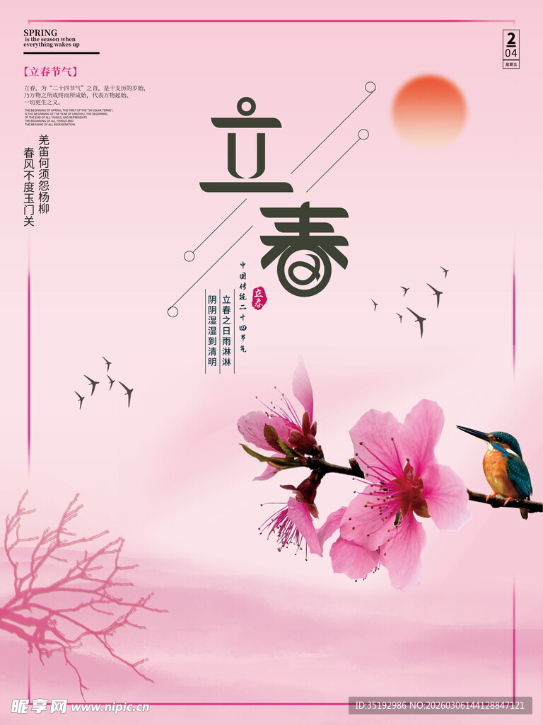 立春时节桃花绽放美景