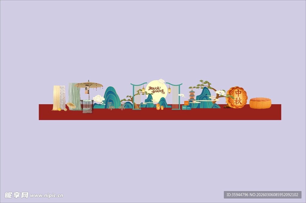 多彩小摆件排列展示