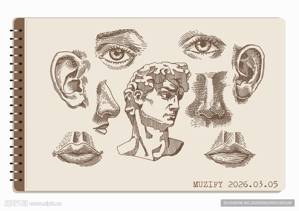 线圈本 大卫素描画