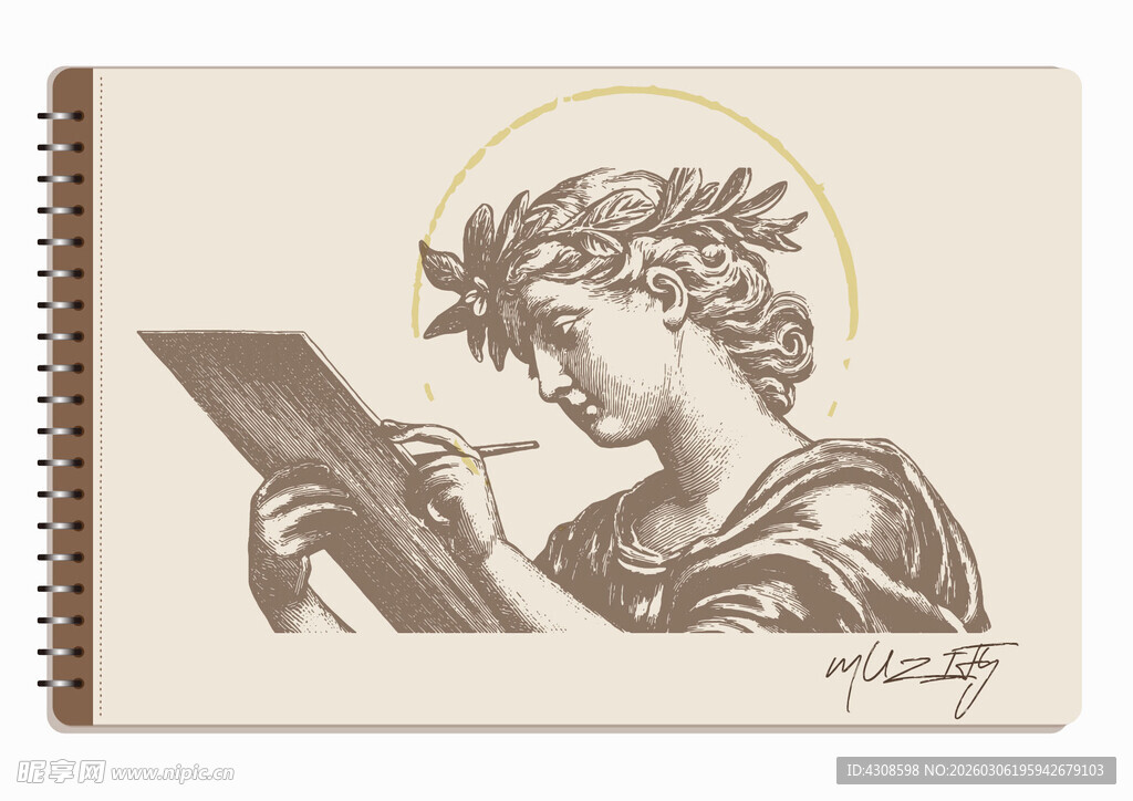 线圈本 古典石膏雕像