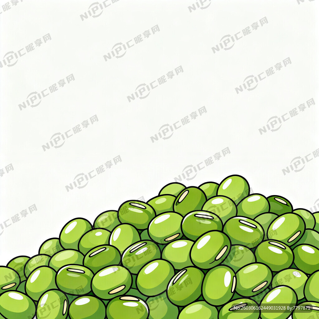 一小堆   绿豆矢量图