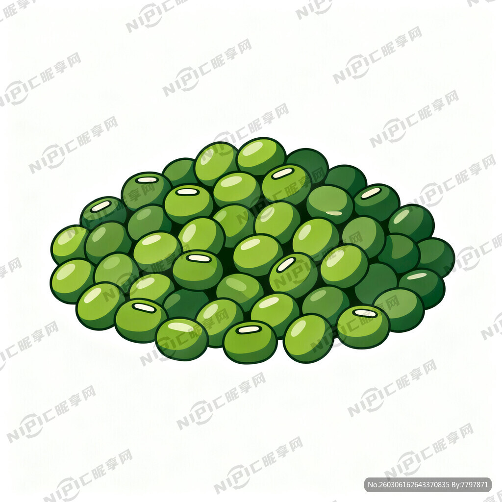 一小堆   绿豆矢量图