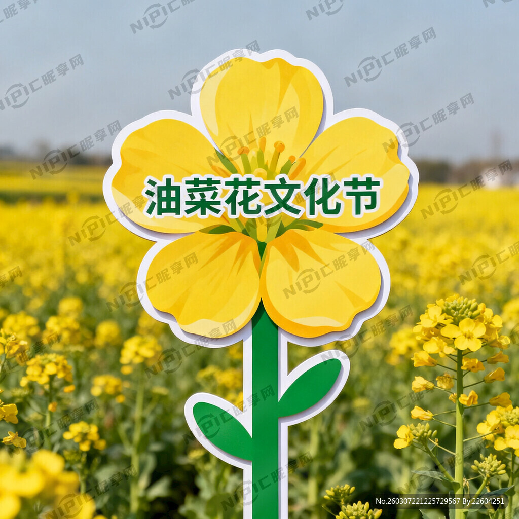 油菜花异型宣传举牌