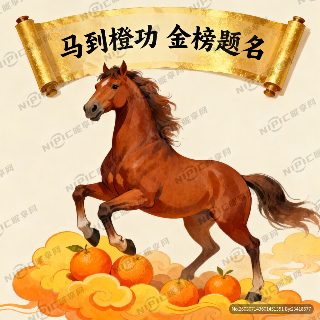 马到橙功金榜题名