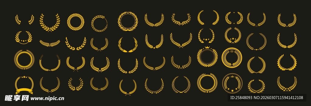 失量花纹集合麦穗