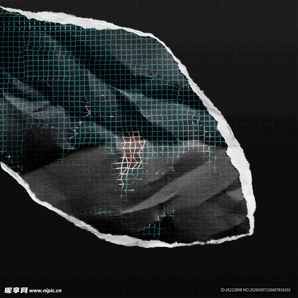 复古潮流酸性褶皱撕纸撕裂纸张