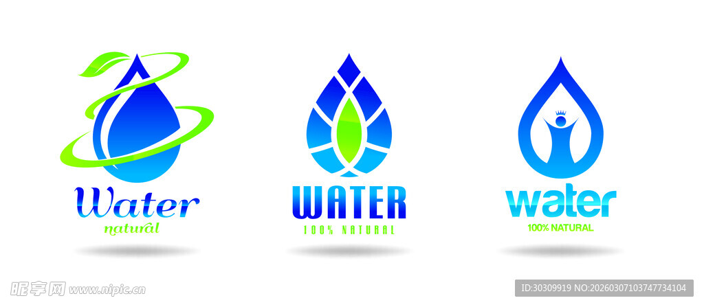 水滴主题创意logo设计