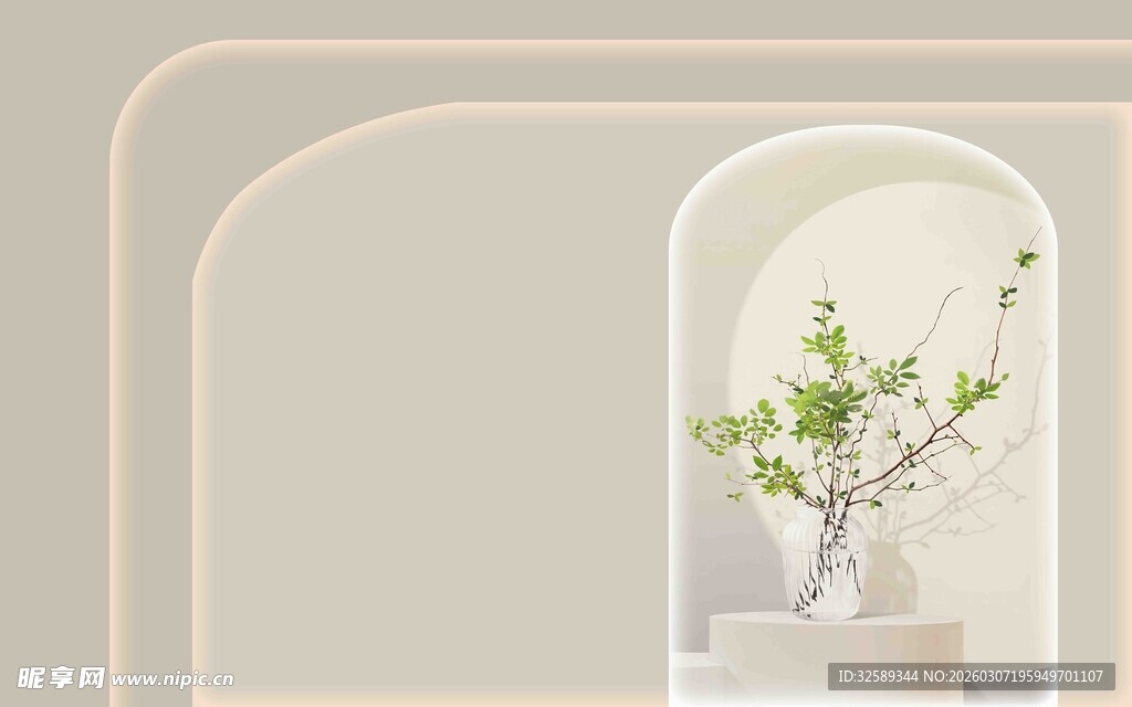 简约拱门绿植装饰摆件