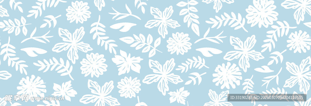 浅蓝色花卉图案背景
