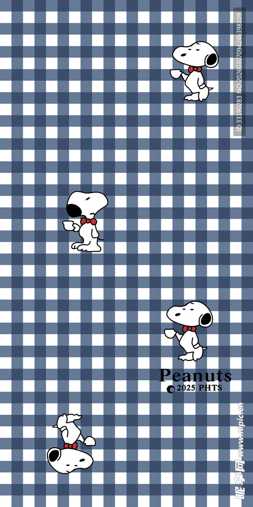 蓝白格子背景上的小图案