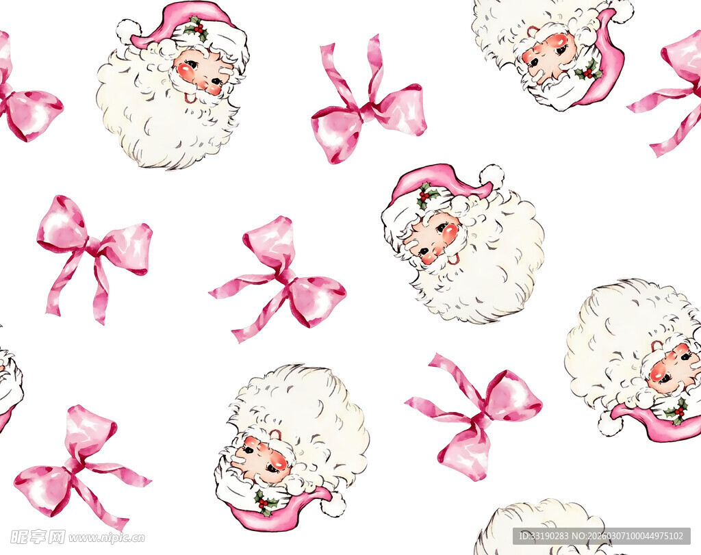 圣诞老人与蝴蝶结图案