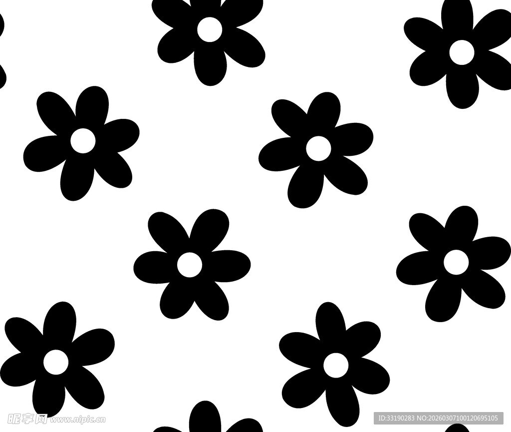 黑色小花简约图案背景