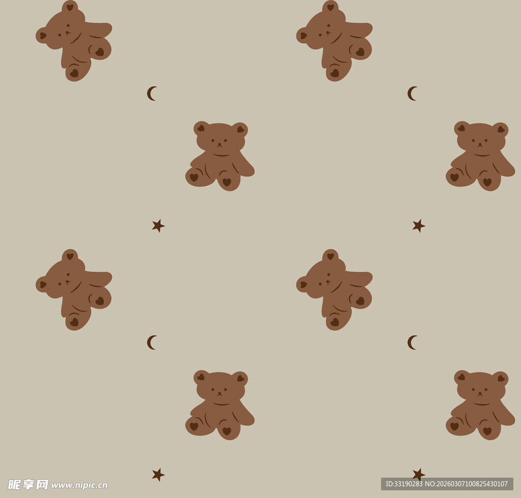 小熊图案背景纹理