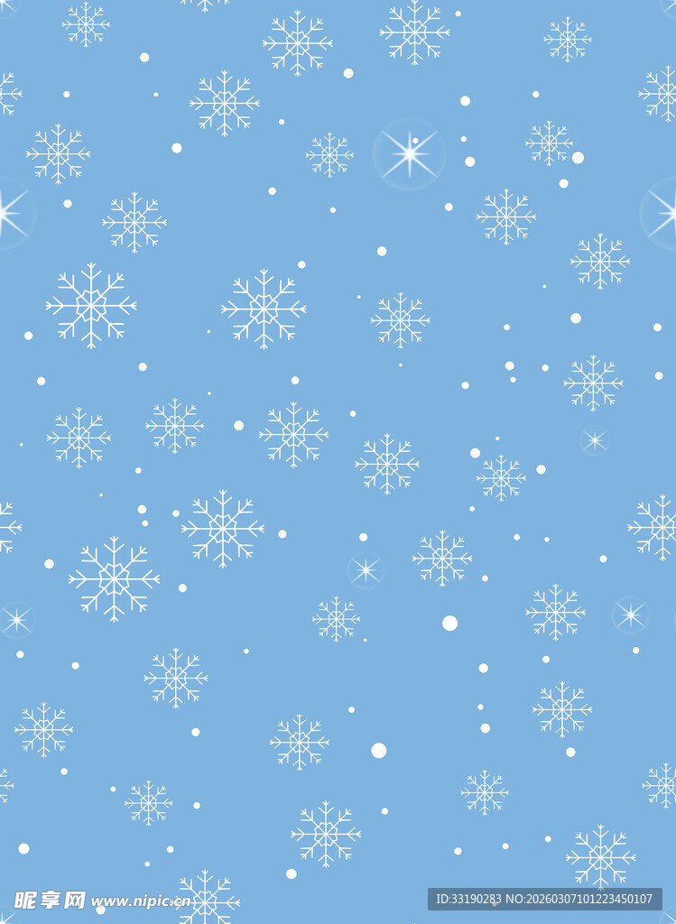 蓝色雪花背景图