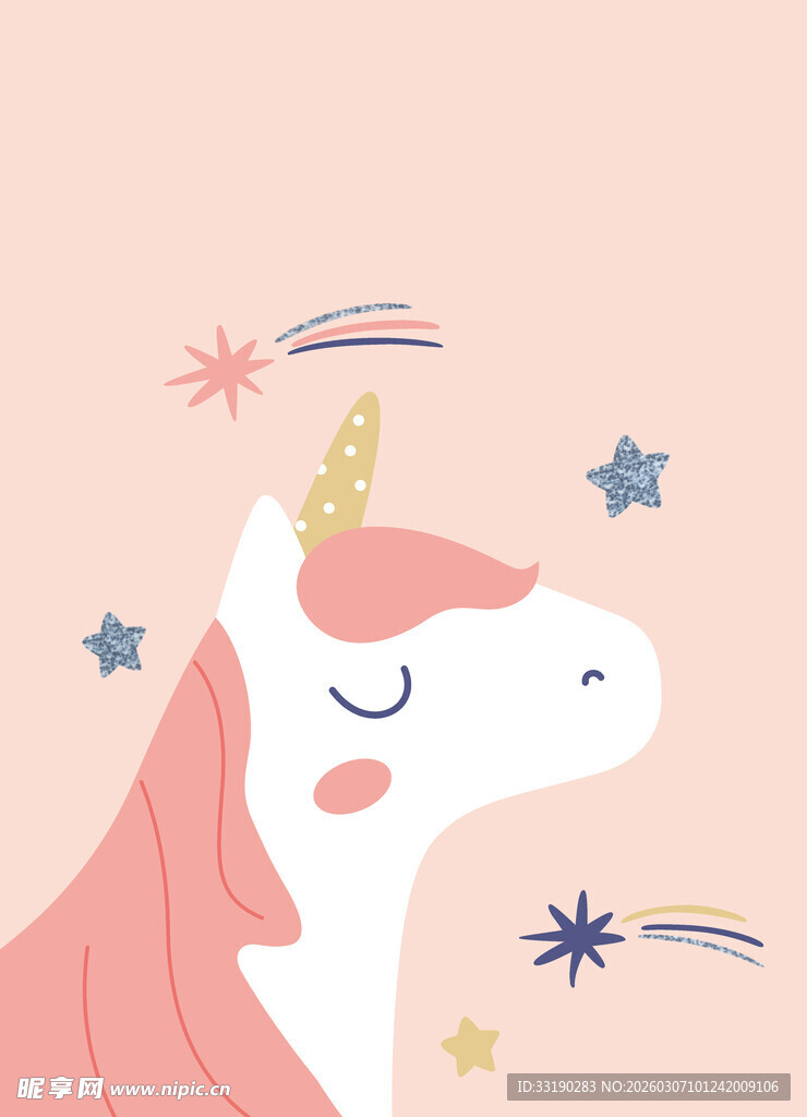 梦幻独角兽插画