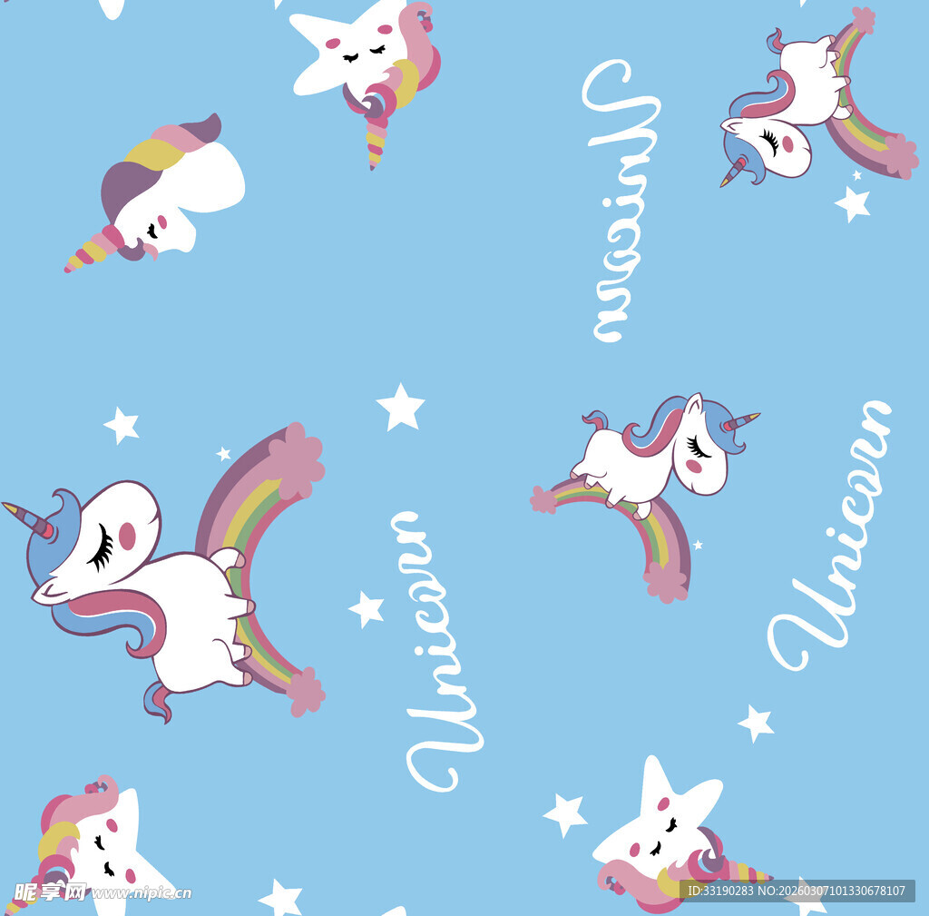 梦幻独角兽图案背景