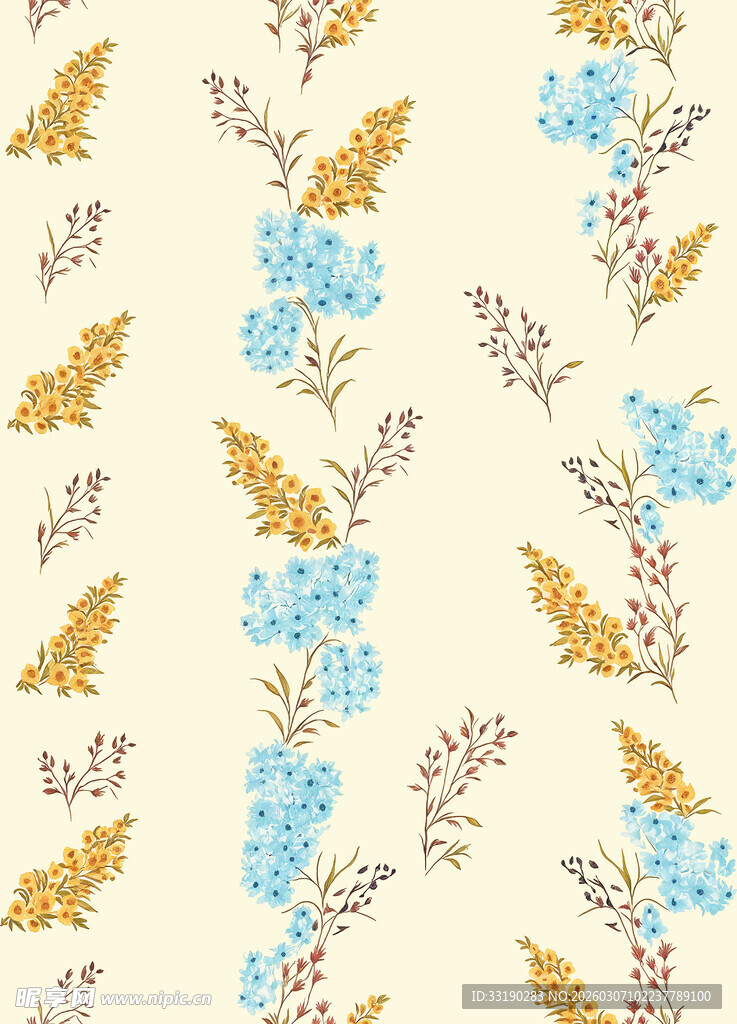 花卉枝叶图案背景纹理