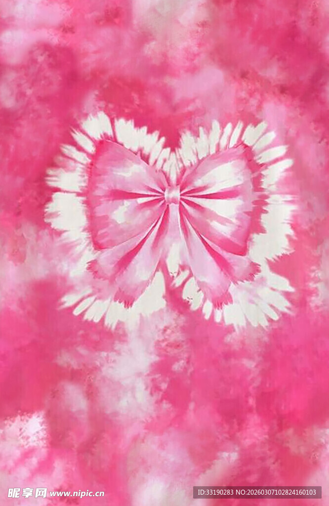 粉色梦幻蝴蝶结图案