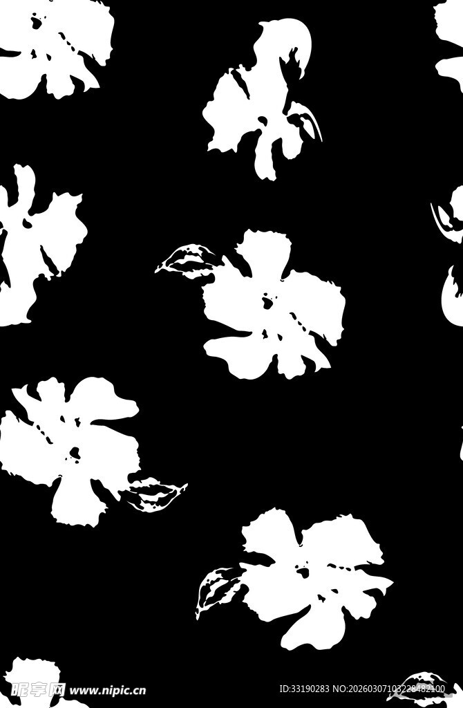 黑白花卉图案背景